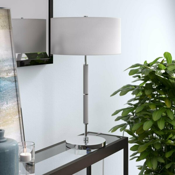 Henn & Hart Simone Cool Gray & Polished Nickel 2-Bulb Table Lamp TL0532
